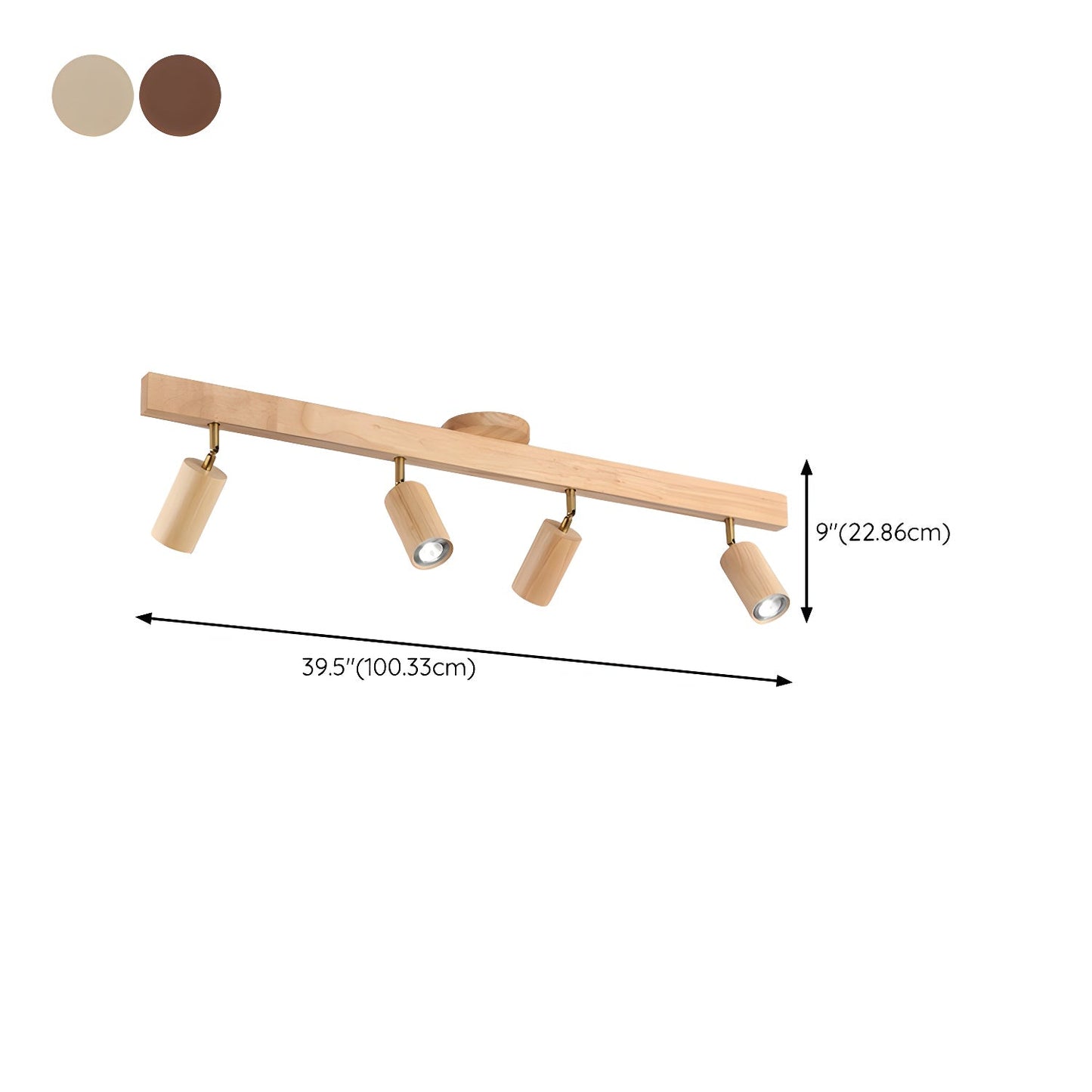 Natural Wood Beam Spotlight | Walnut Finish | 2 to 5 Heads Available