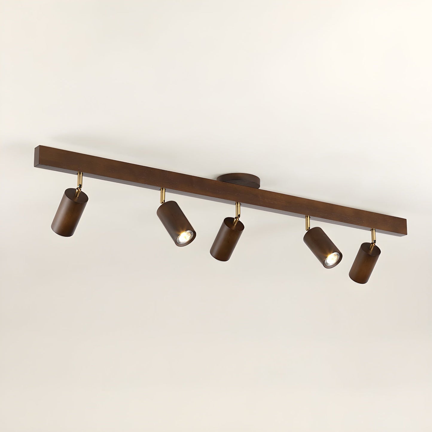 Natural Wood Beam Spotlight | Walnut Finish | 2 to 5 Heads Available