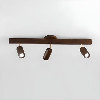 Natural Wood Beam Spotlight | Walnut Finish | 2 to 5 Heads Available