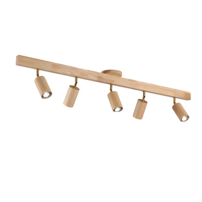 Natural Wood Beam Spotlight | Walnut Finish | 2 to 5 Heads Available