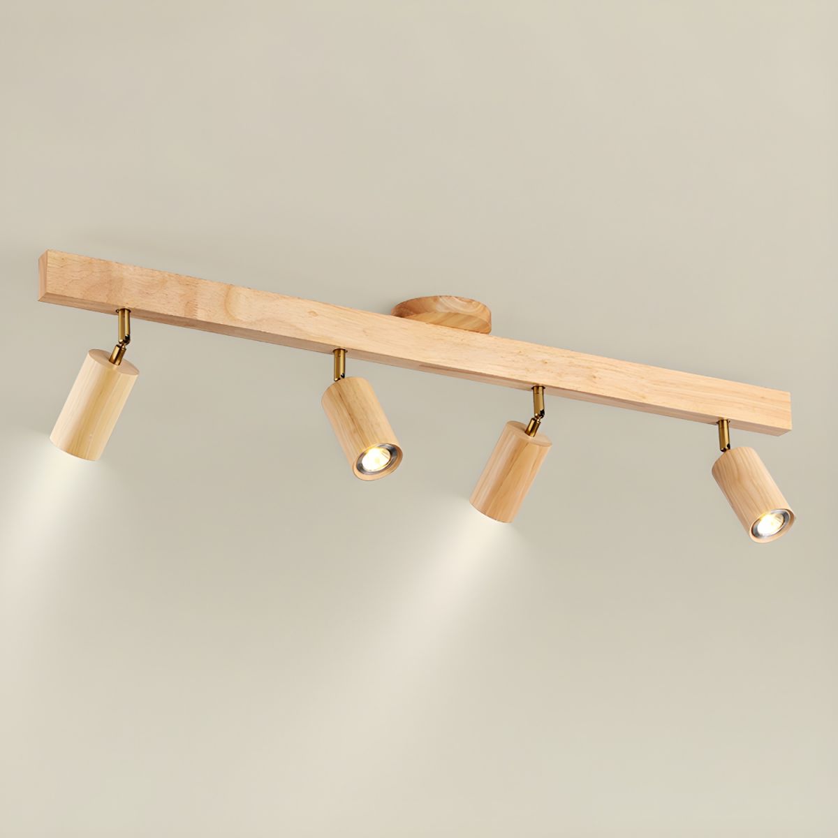 Natural Wood Beam Spotlight | Walnut Finish | 2 to 5 Heads Available