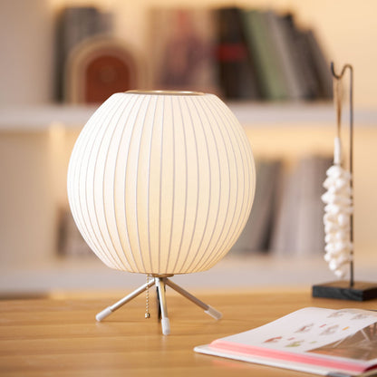 Nelson Tripod Table Lamp | Chrome & White | 4 Sizes Available