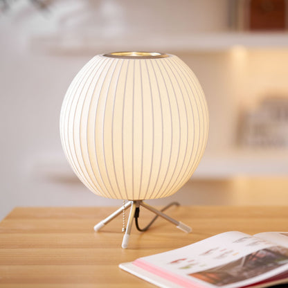 Nelson Tripod Table Lamp | Chrome & White | 4 Sizes Available