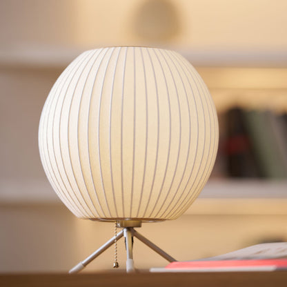 Nelson Tripod Table Lamp | Chrome & White | 4 Sizes Available