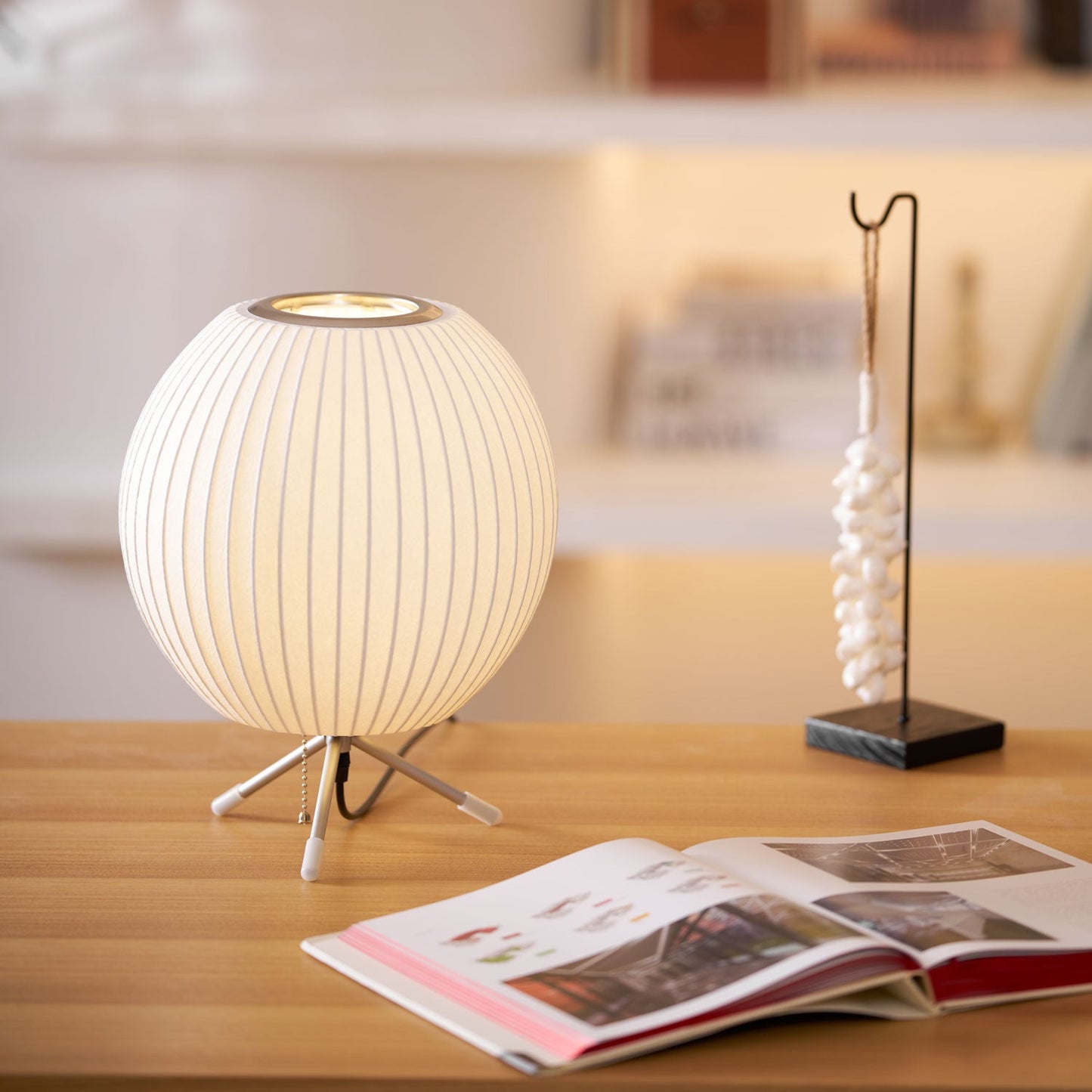 Nelson Tripod Table Lamp | Chrome & White | 4 Sizes Available
