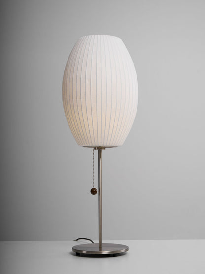 Nelson Table Lamp | Chrome Steel Base & White Shade | Vintage Design