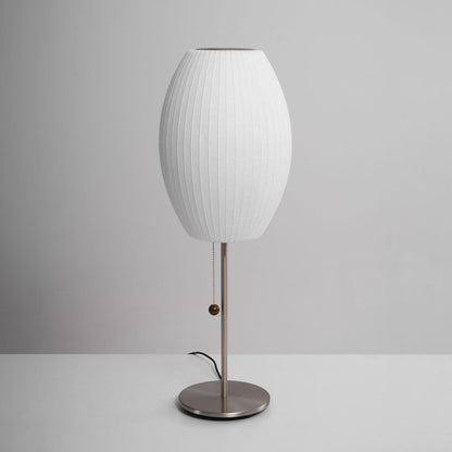 Nelson Table Lamp | Chrome Steel Base & White Shade | Vintage Design