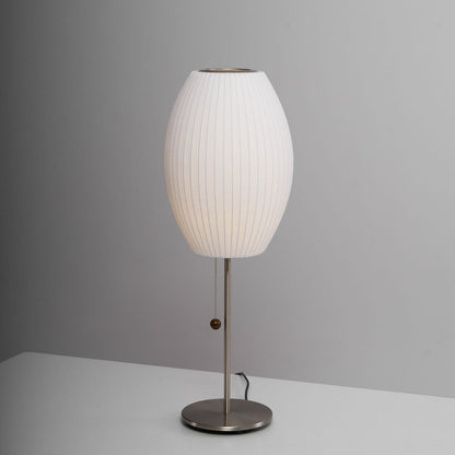 Nelson Table Lamp | Chrome Steel Base & White Shade | Vintage Design