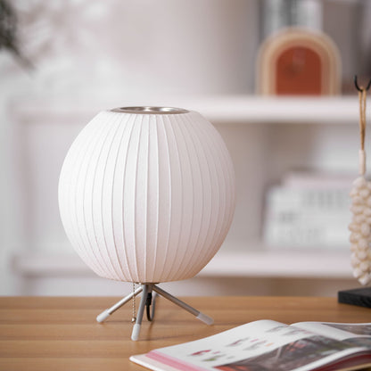 Nelson Tripod Table Lamp | Chrome & White | 4 Sizes Available