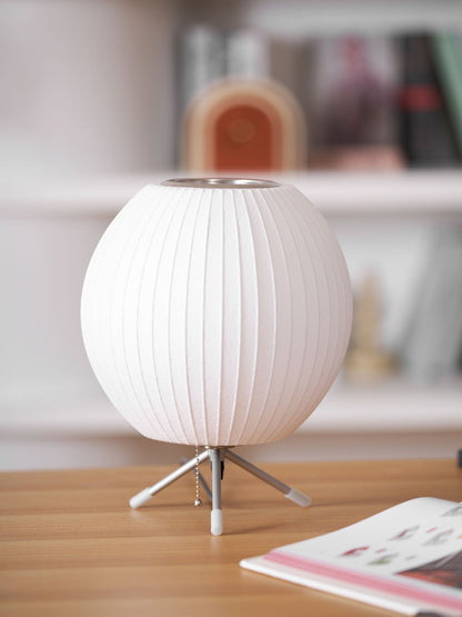Nelson Tripod Table Lamp | Chrome & White | 4 Sizes Available