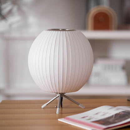Nelson Tripod Table Lamp | Chrome & White | 4 Sizes Available