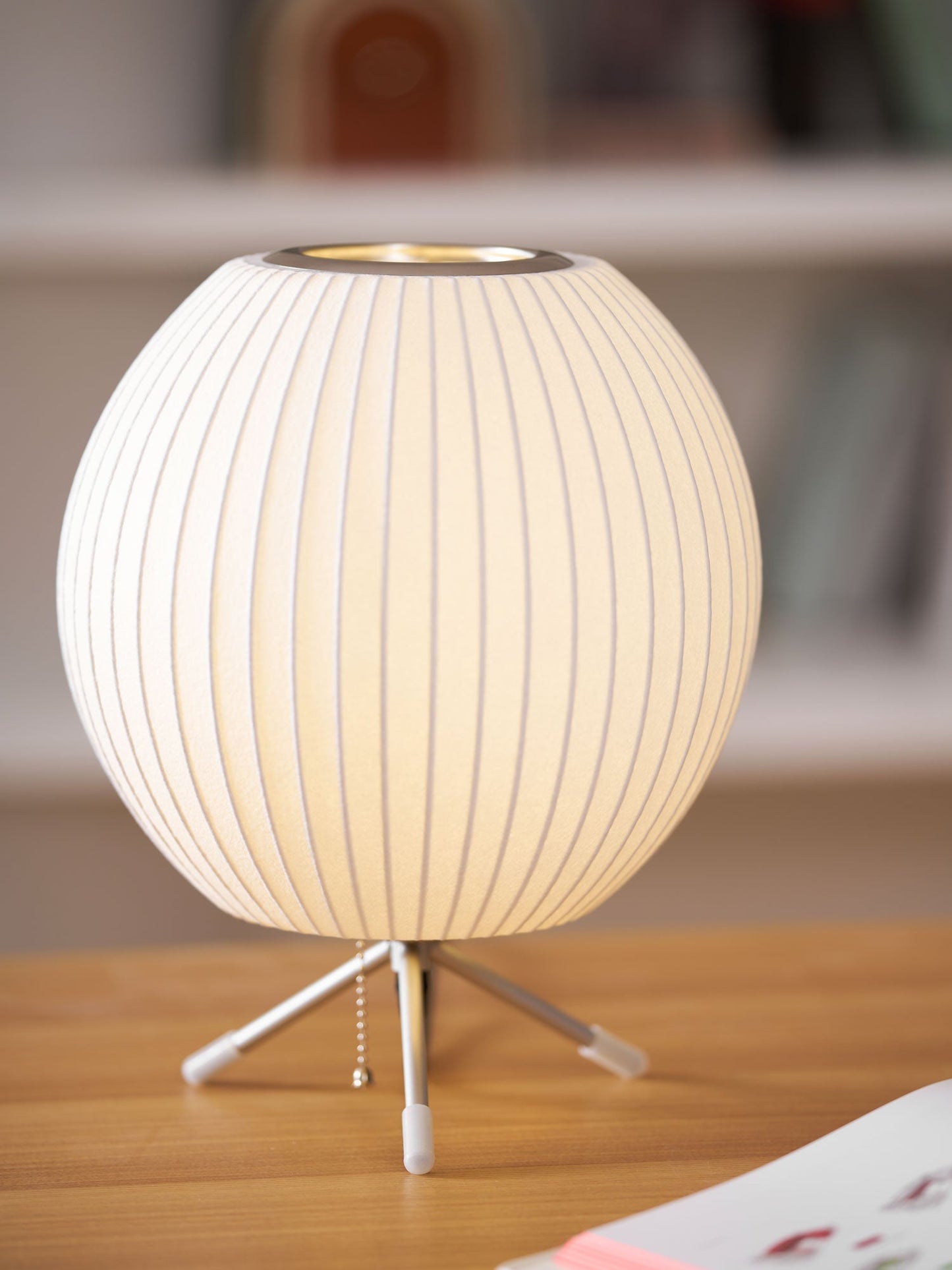Nelson Tripod Table Lamp | Chrome & White | 4 Sizes Available