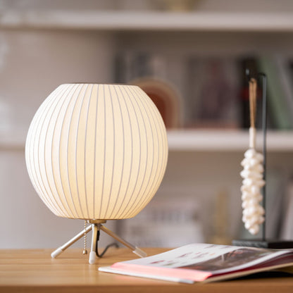 Nelson Tripod Table Lamp | Chrome & White | 4 Sizes Available