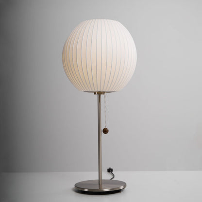 Nelson Table Lamp | Chrome Steel Base & White Shade | Vintage Design