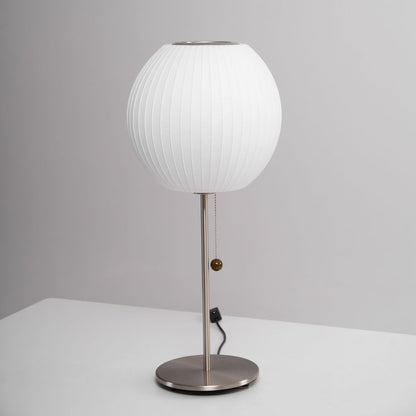 Nelson Table Lamp | Chrome Steel Base & White Shade | Vintage Design