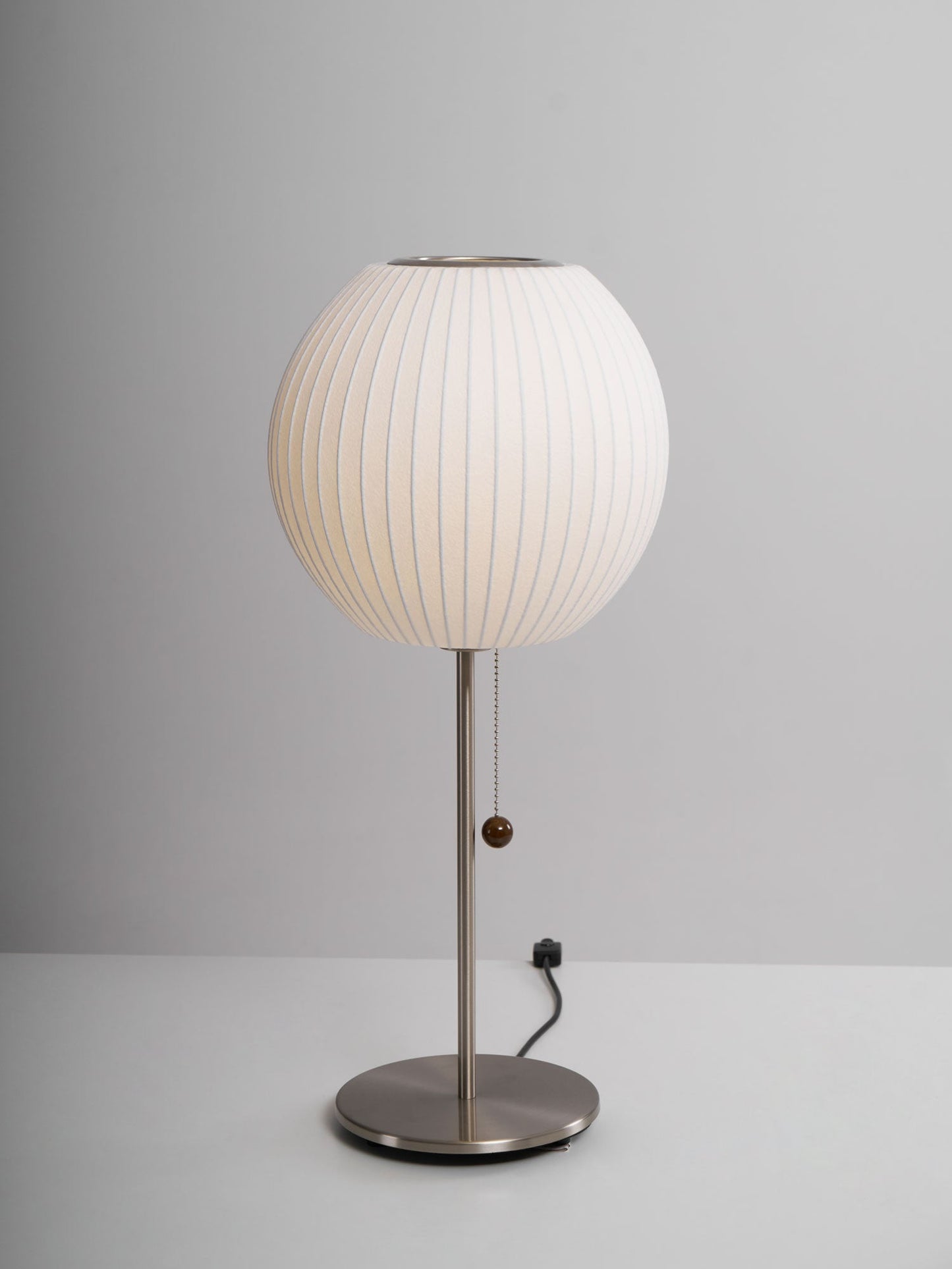 Nelson Table Lamp | Chrome Steel Base & White Shade | Vintage Design
