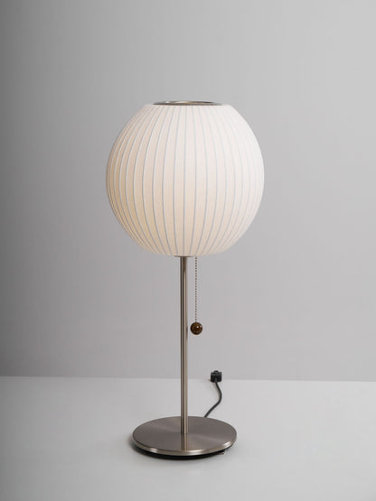 Nelson Table Lamp | Chrome Steel Base & White Shade | Vintage Design