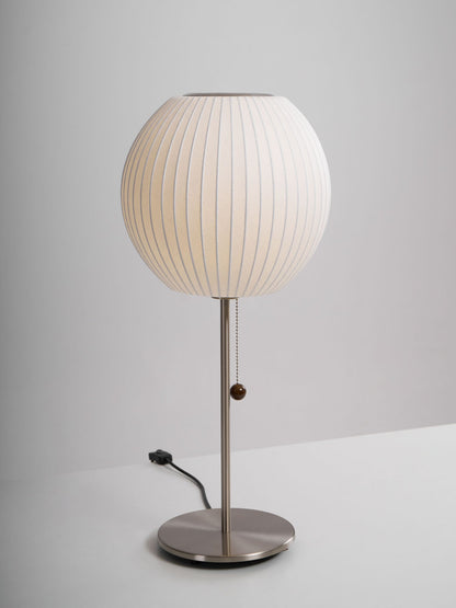 Nelson Table Lamp | Chrome Steel Base & White Shade | Vintage Design