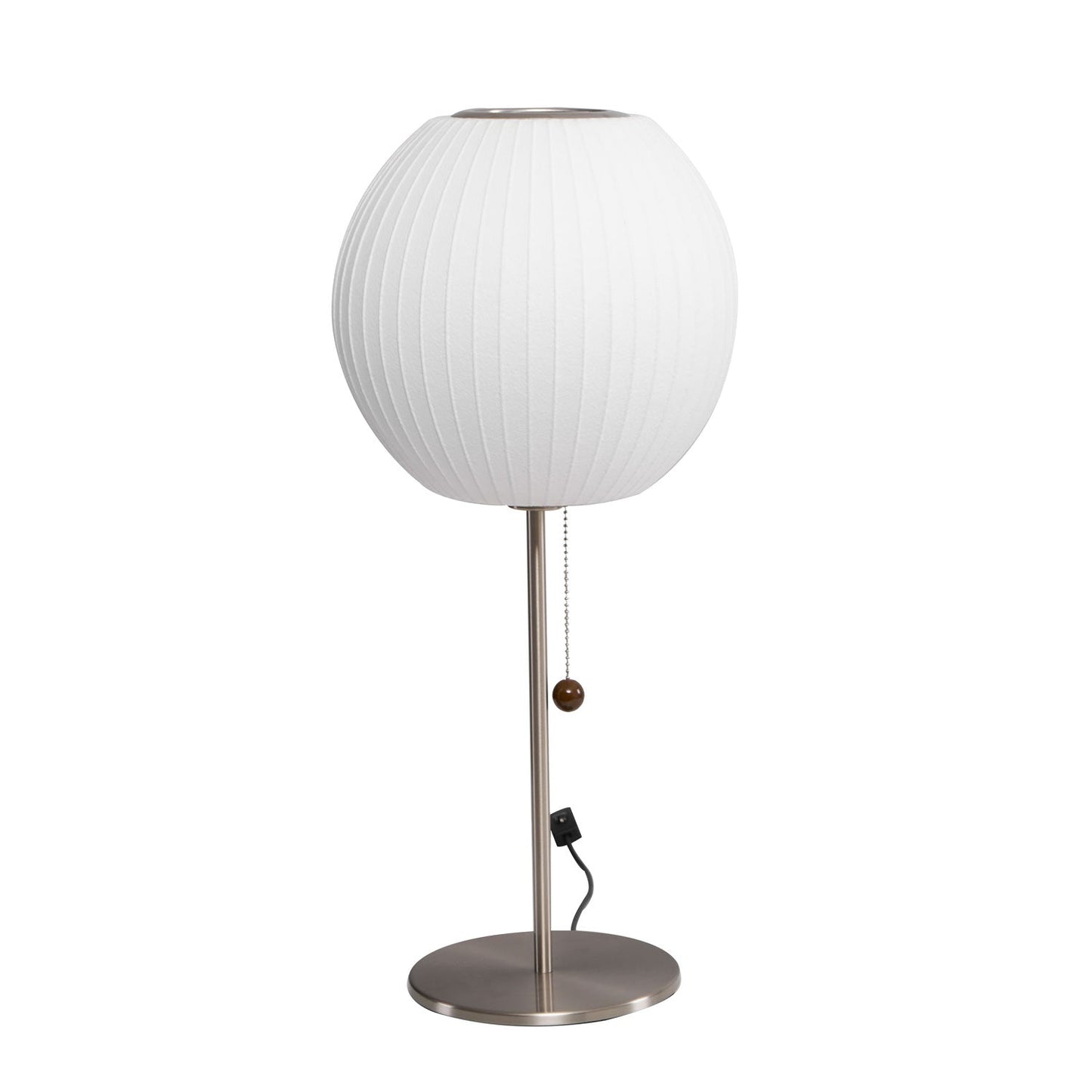 Nelson Table Lamp | Chrome Steel Base & White Shade | Vintage Design