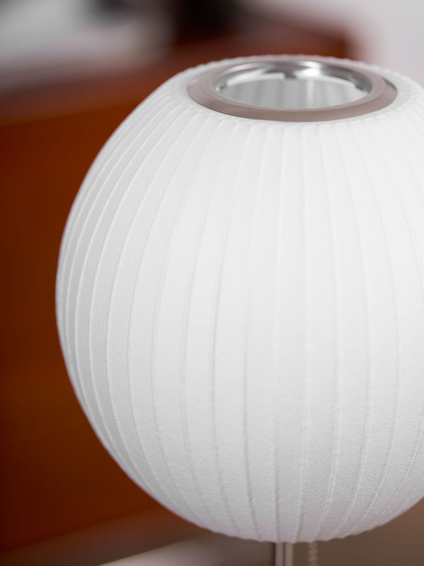 Nelson Table Lamp | Chrome Steel Base & White Shade | Vintage Design