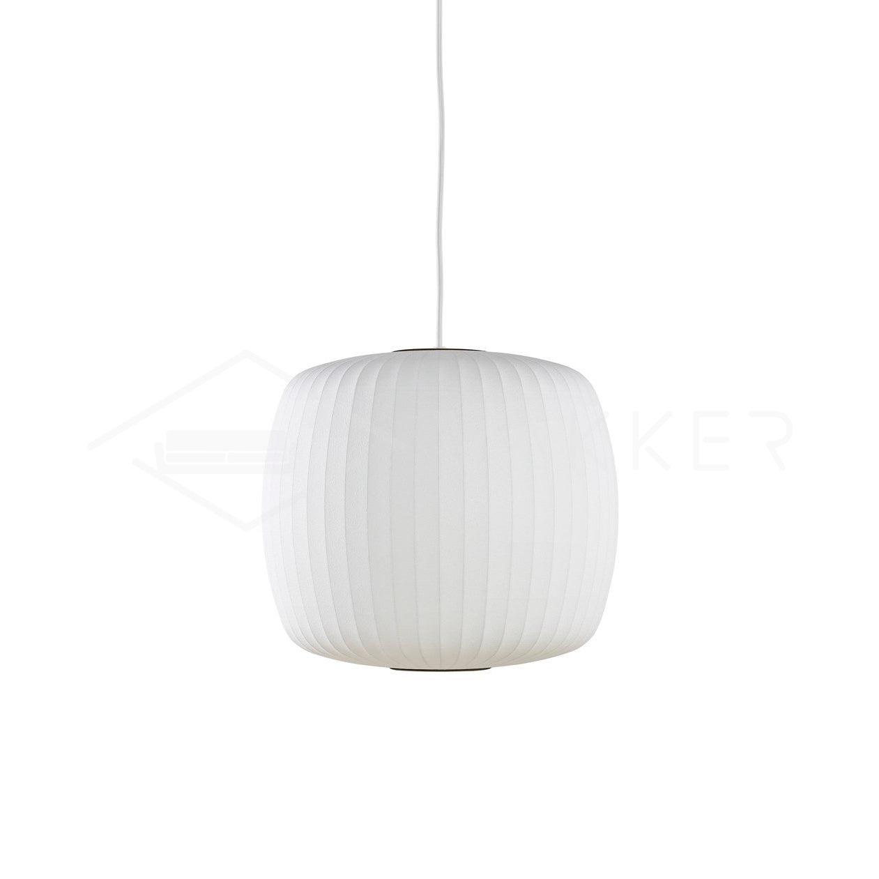 Nelson Bubble Pendant Lamp | Mulberry Silk & Steel | White