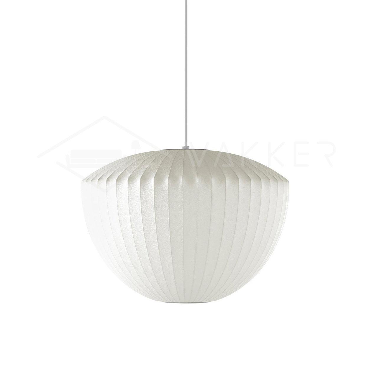 Nelson Bubble Pendant Lamp | Mulberry Silk & Steel | White