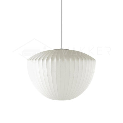 Nelson Bubble Pendant Lamp | Mulberry Silk & Steel | White