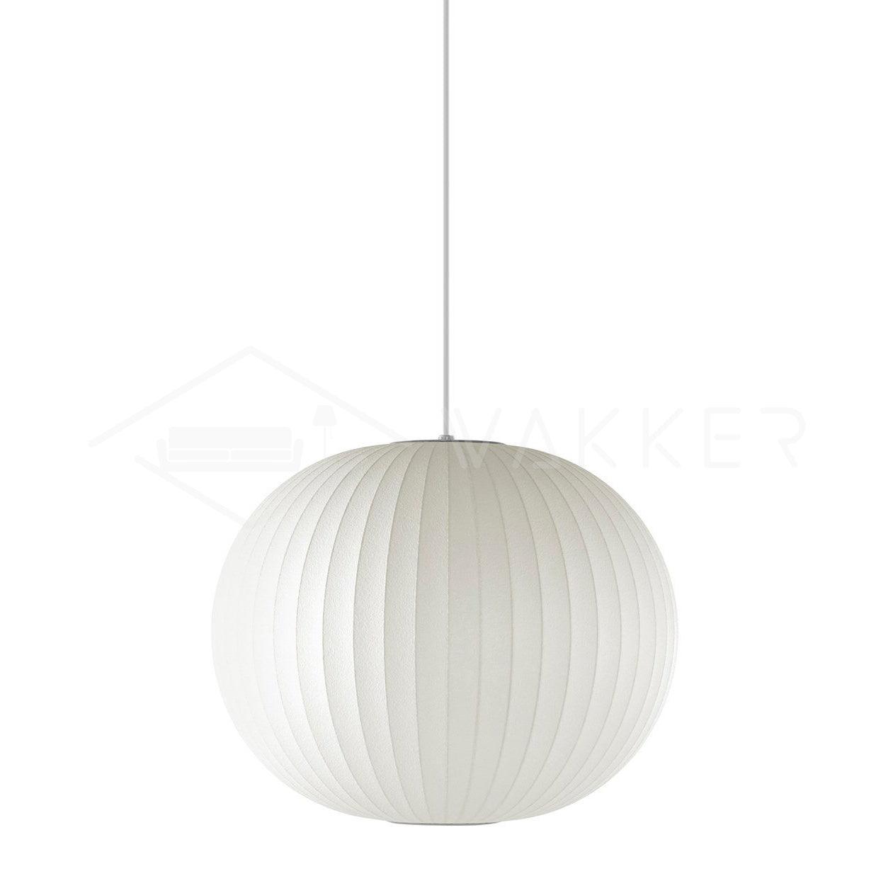 Nelson Bubble Pendant Lamp | Mulberry Silk & Steel | White