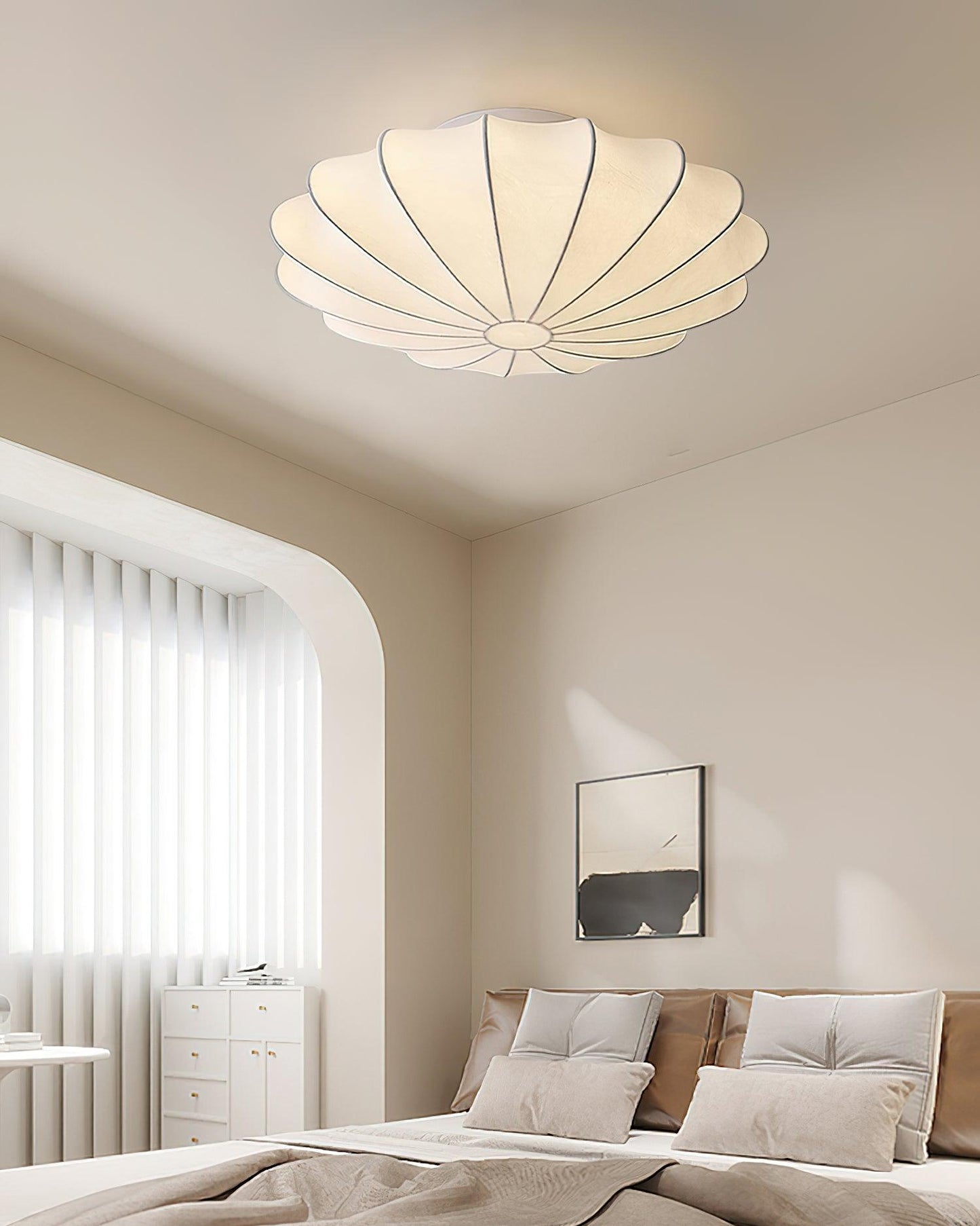 Nelson Bubble Ceiling Lamp | White Metal & Silk | Multiple Size Options