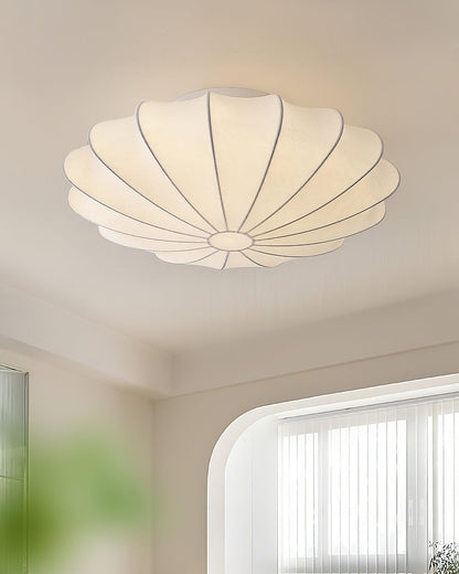 Nelson Bubble Ceiling Lamp | White Metal & Silk | Multiple Size Options