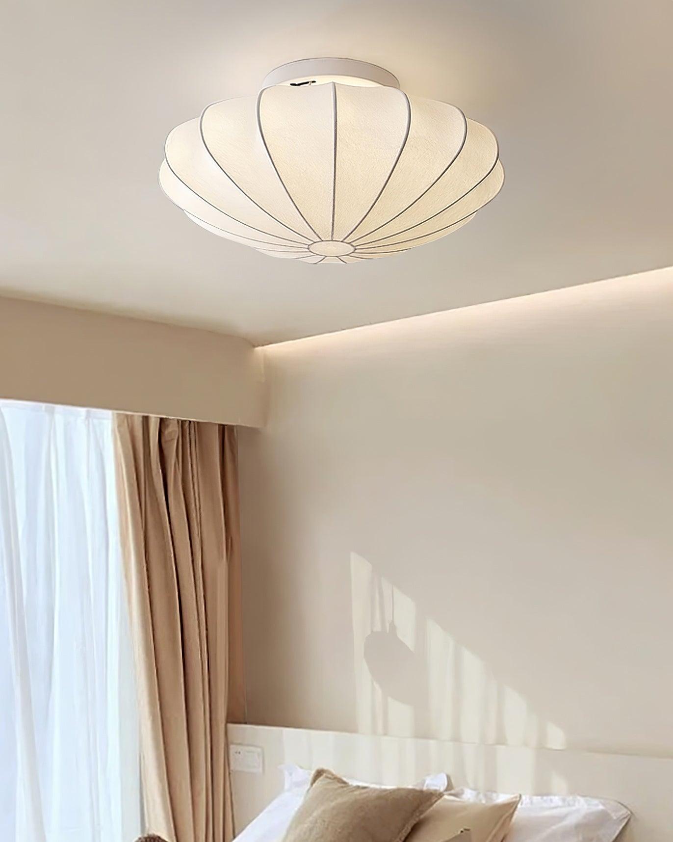 Nelson Bubble Ceiling Lamp | White Metal & Silk | Multiple Size Options