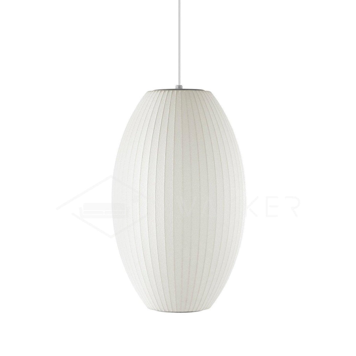 Nelson Bubble Pendant Lamp | Mulberry Silk & Steel | White