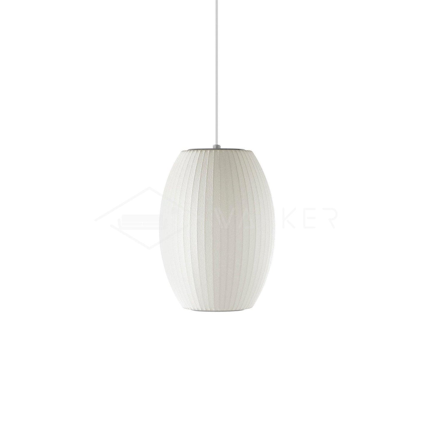 Nelson Bubble Pendant Lamp | Mulberry Silk & Steel | White