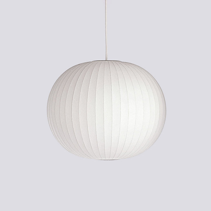 Nelson Bubble Pendant Lamp | Mulberry Silk & Steel | White