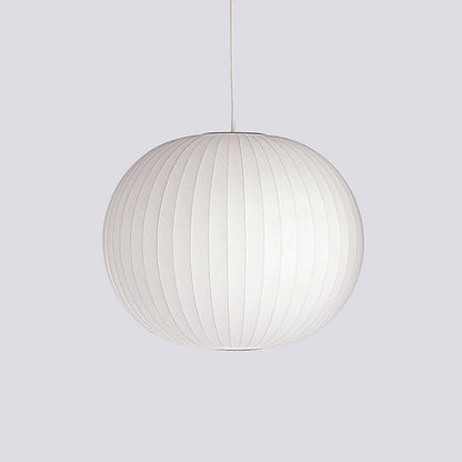 Nelson Bubble Pendant Lamp | Mulberry Silk & Steel | White
