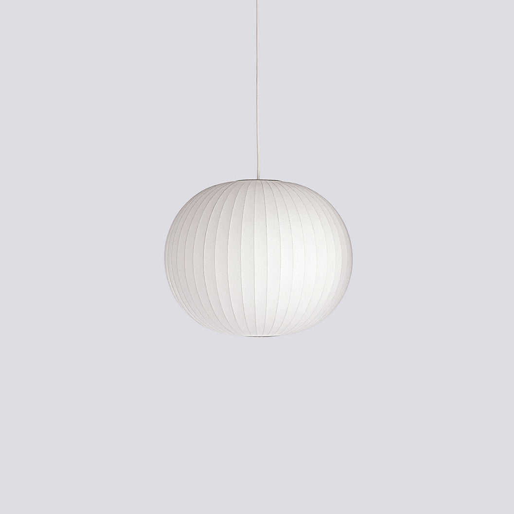 Nelson Bubble Pendant Lamp | Mulberry Silk & Steel | White
