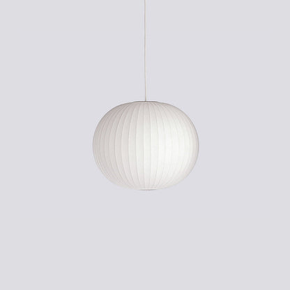 Nelson Bubble Pendant Lamp | Mulberry Silk & Steel | White