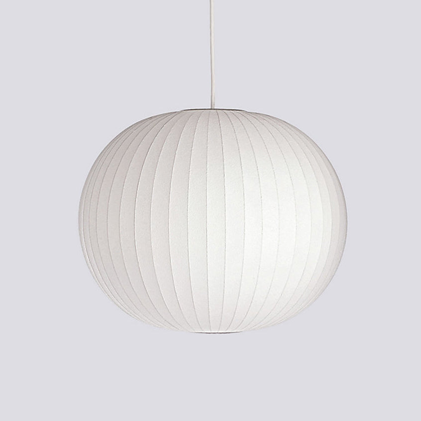 Nelson Bubble Pendant Lamp | Mulberry Silk & Steel | White