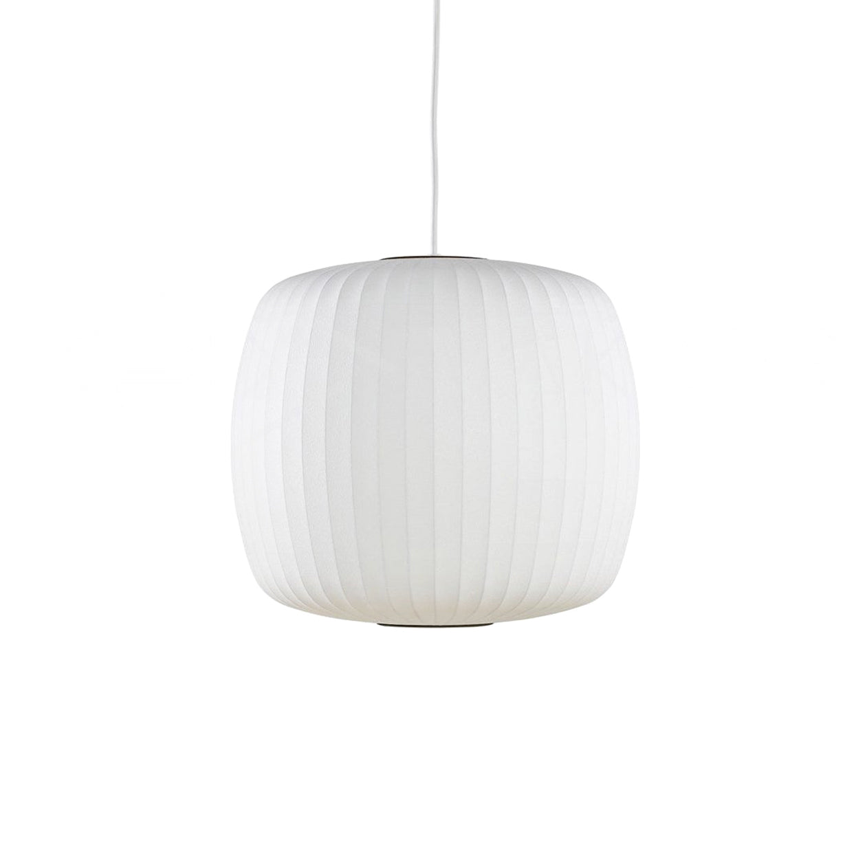 Nelson Bubble Pendant Lamp | Mulberry Silk & Steel | White