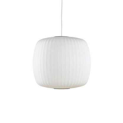 Nelson Bubble Pendant Lamp | Mulberry Silk & Steel | White