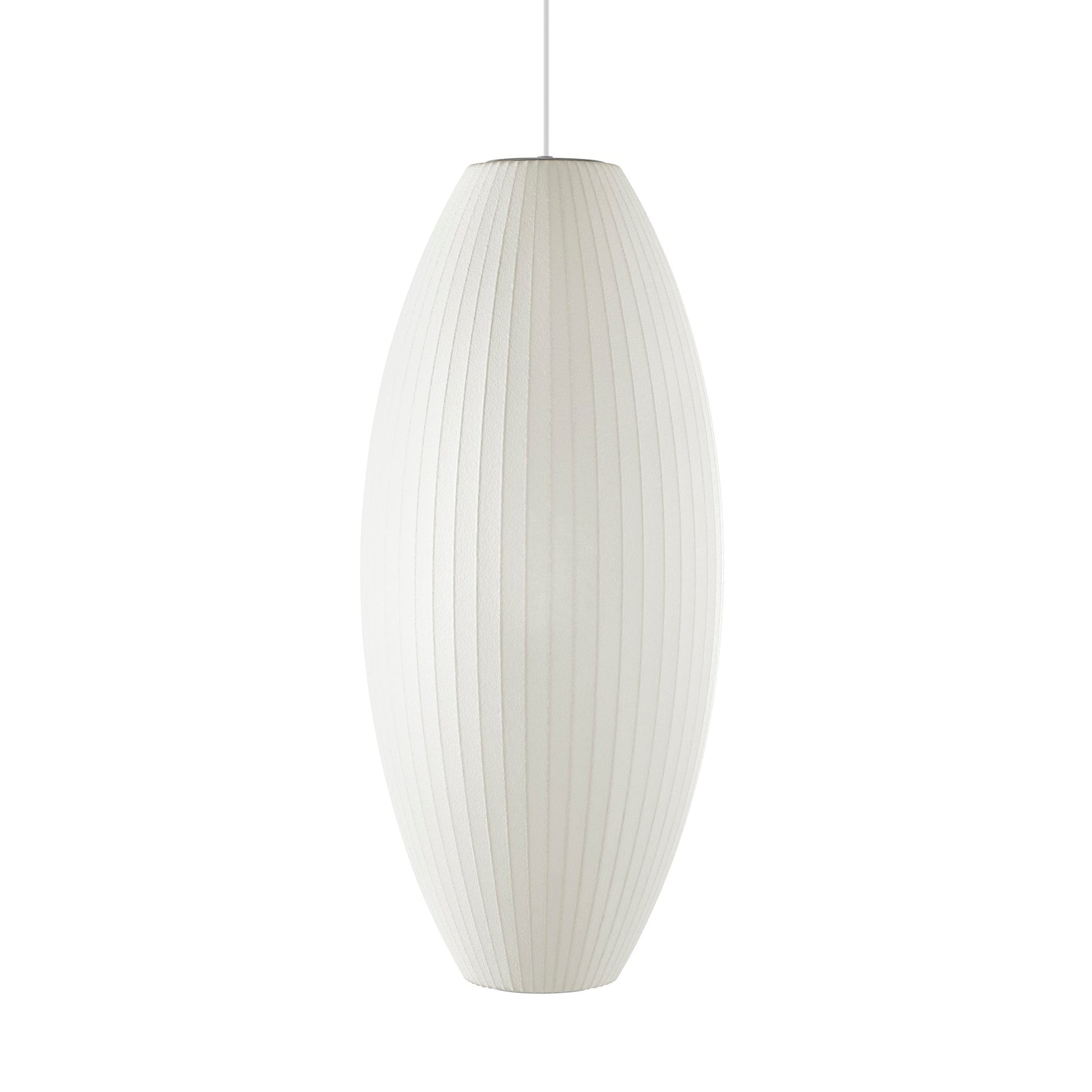 Nelson Bubble Pendant Lamp | Mulberry Silk & Steel | White