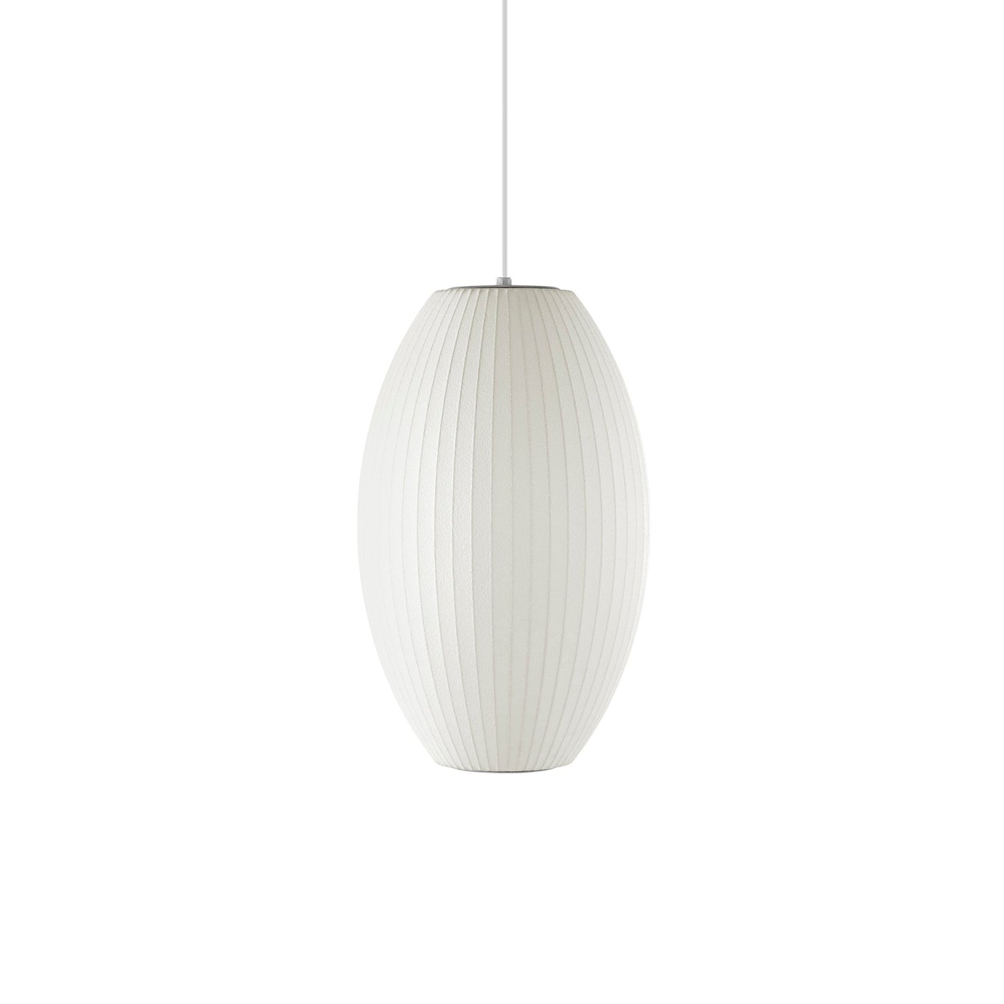 Nelson Bubble Pendant Lamp | Mulberry Silk & Steel | White
