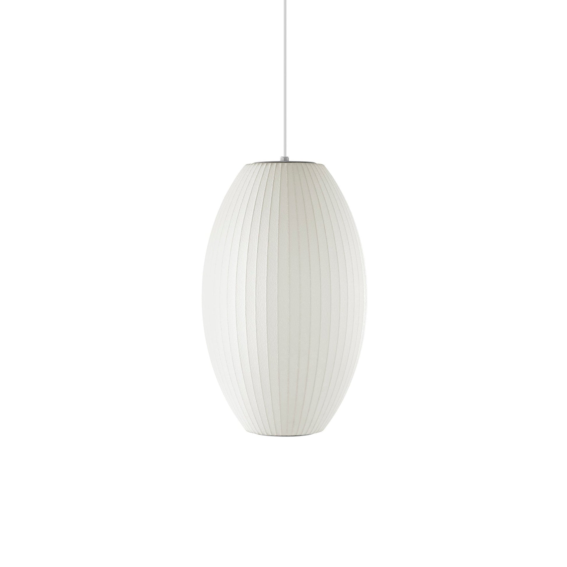 Nelson Bubble Pendant Lamp | Mulberry Silk & Steel | White