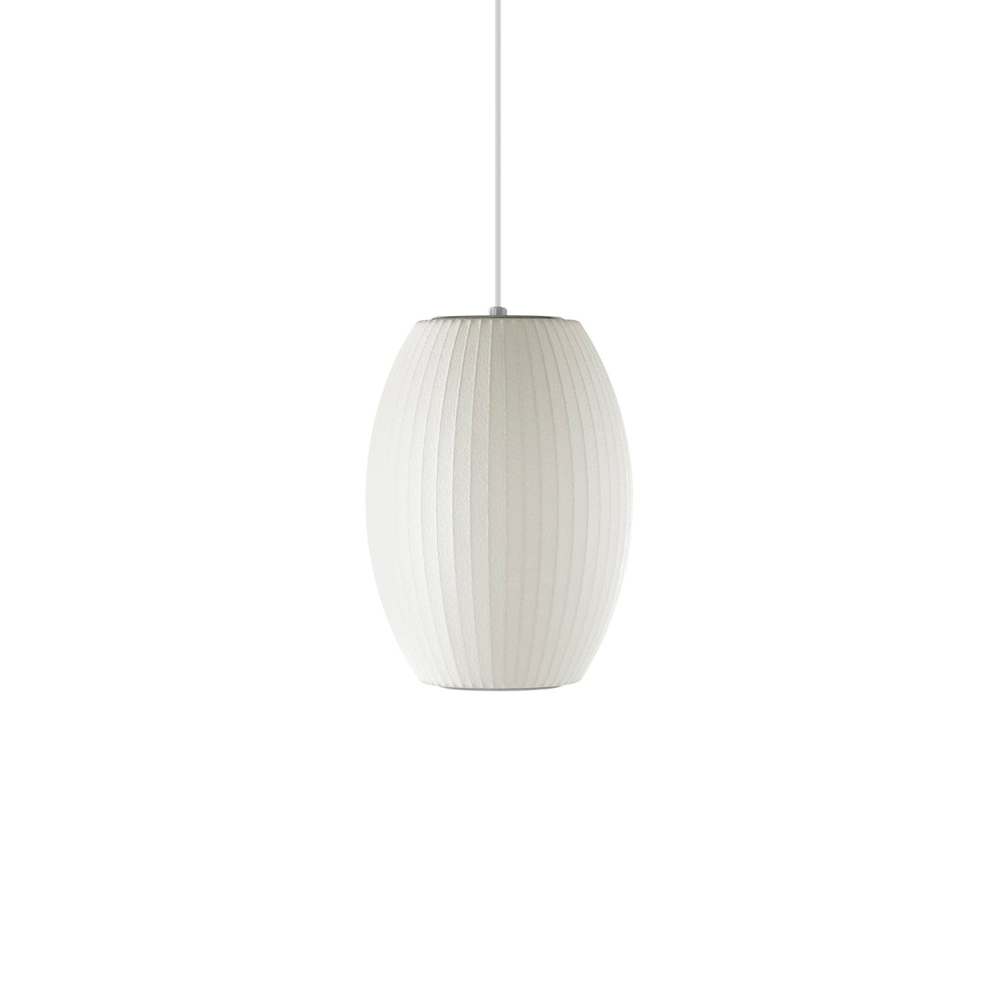 Nelson Bubble Pendant Lamp | Mulberry Silk & Steel | White