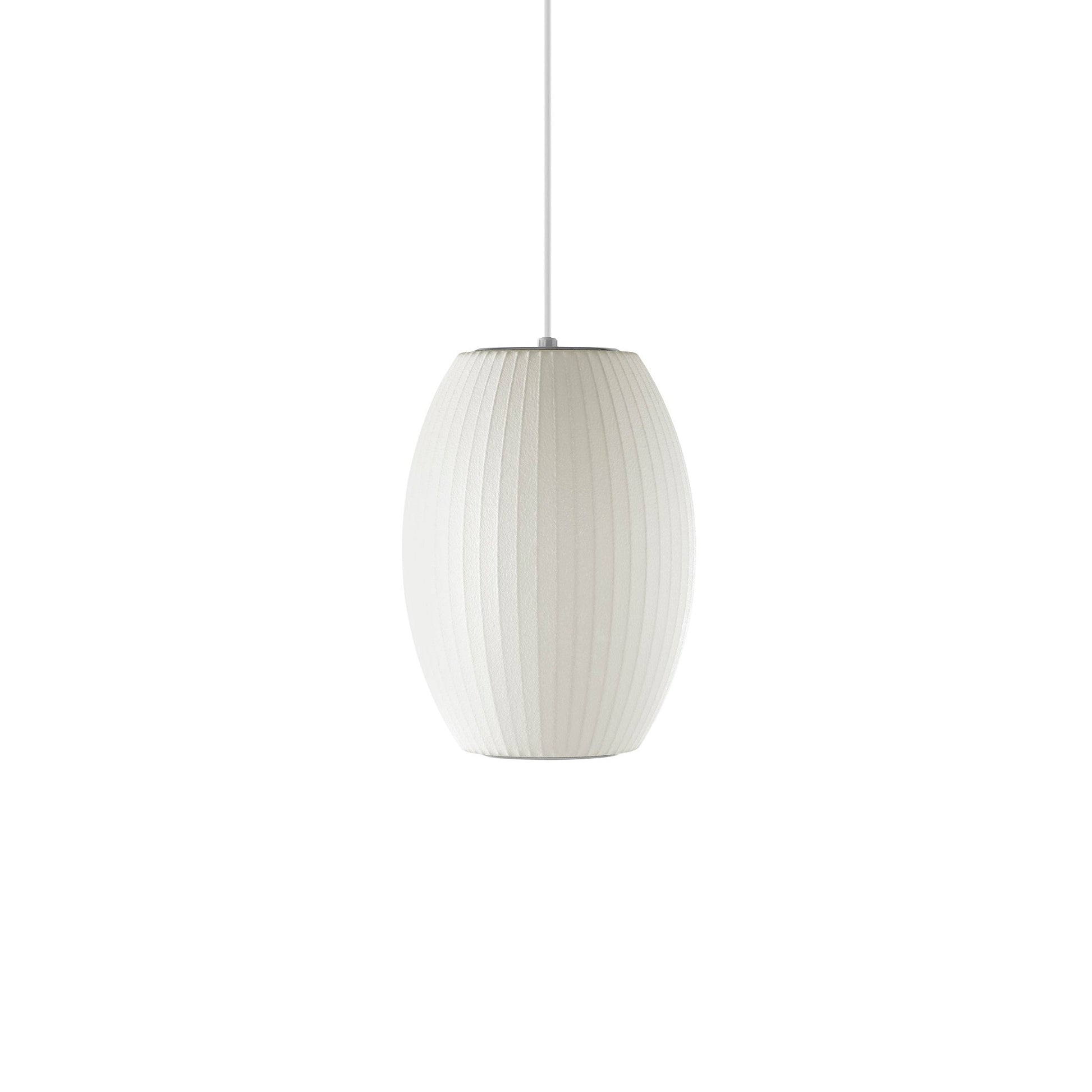 Nelson Bubble Pendant Lamp | Mulberry Silk & Steel | White