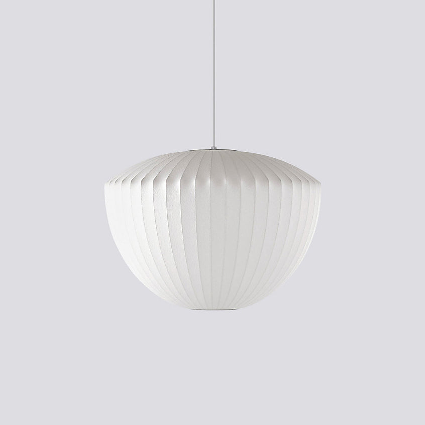 Nelson Bubble Pendant Lamp | Mulberry Silk & Steel | White