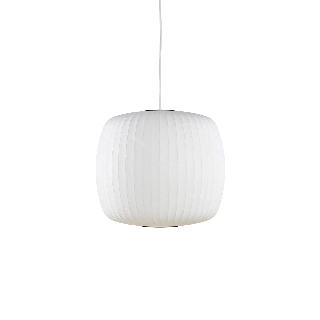 Nelson Bubble Pendant Lamp | Mulberry Silk & Steel | White