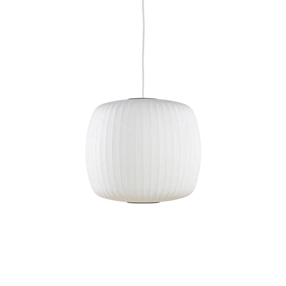 Nelson Bubble Pendant Lamp | Mulberry Silk & Steel | White