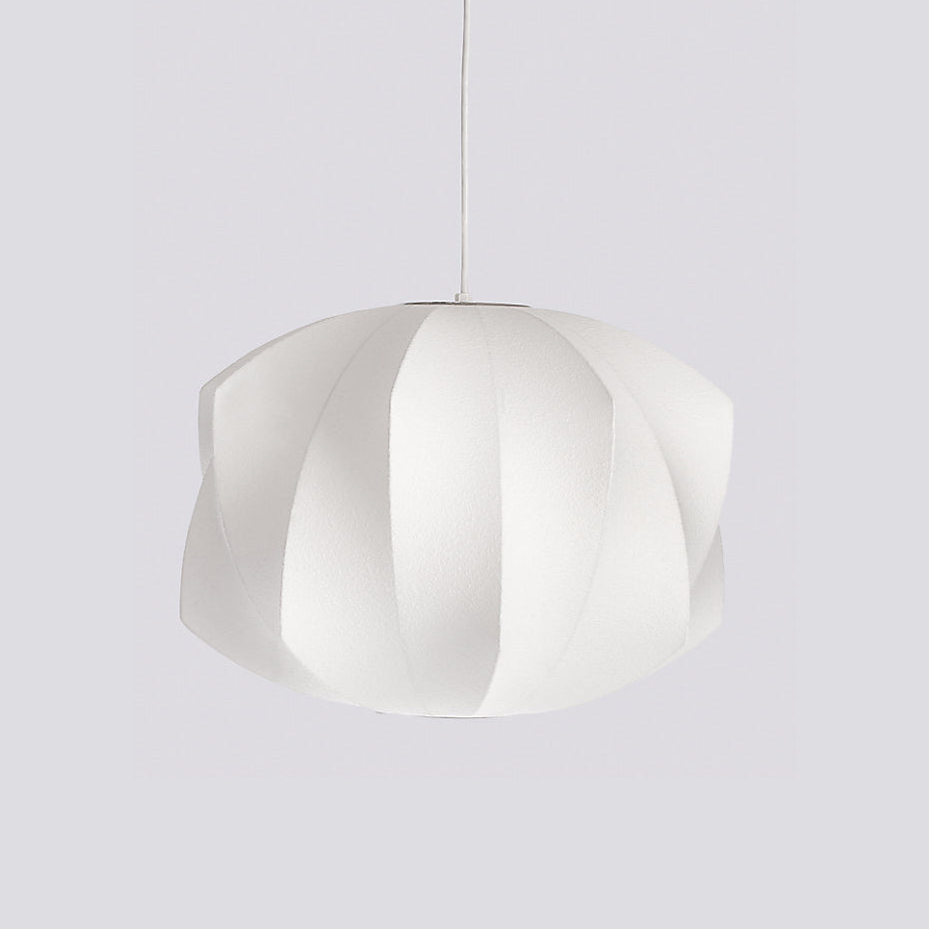 Nelson Bubble Pendant Lamp | Mulberry Silk & Steel | White
