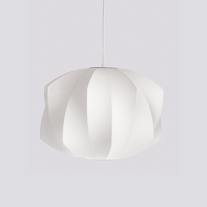 Nelson Bubble Pendant Lamp | Mulberry Silk & Steel | White